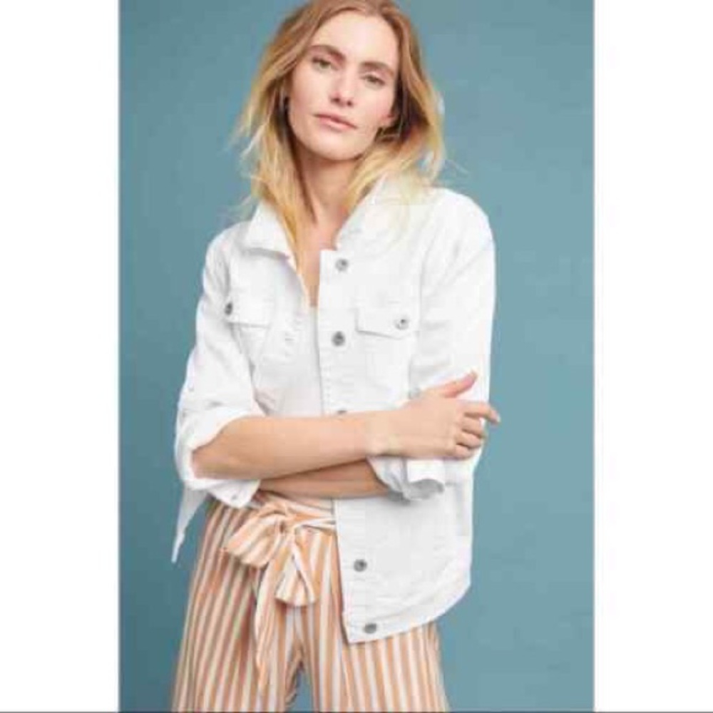 Anthropologie Pilcro and the Letterpress white eyelet denim jacket - Picture 9 of 9